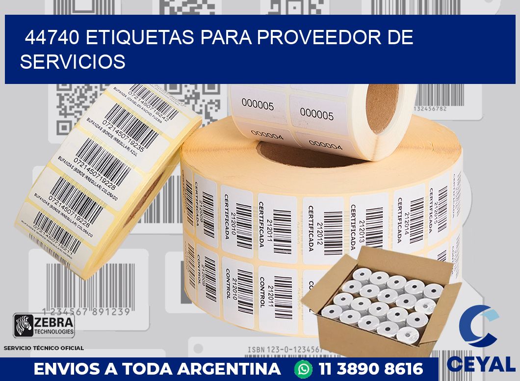 44740 ETIQUETAS PARA PROVEEDOR DE SERVICIOS