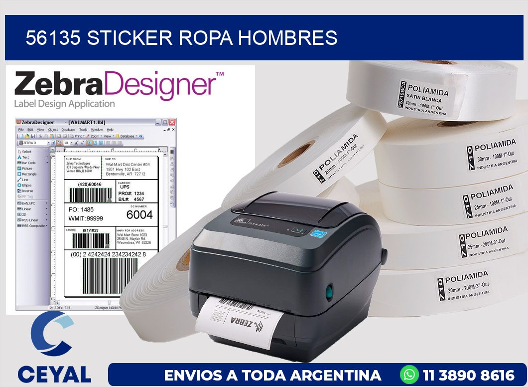 56135 STICKER ROPA HOMBRES