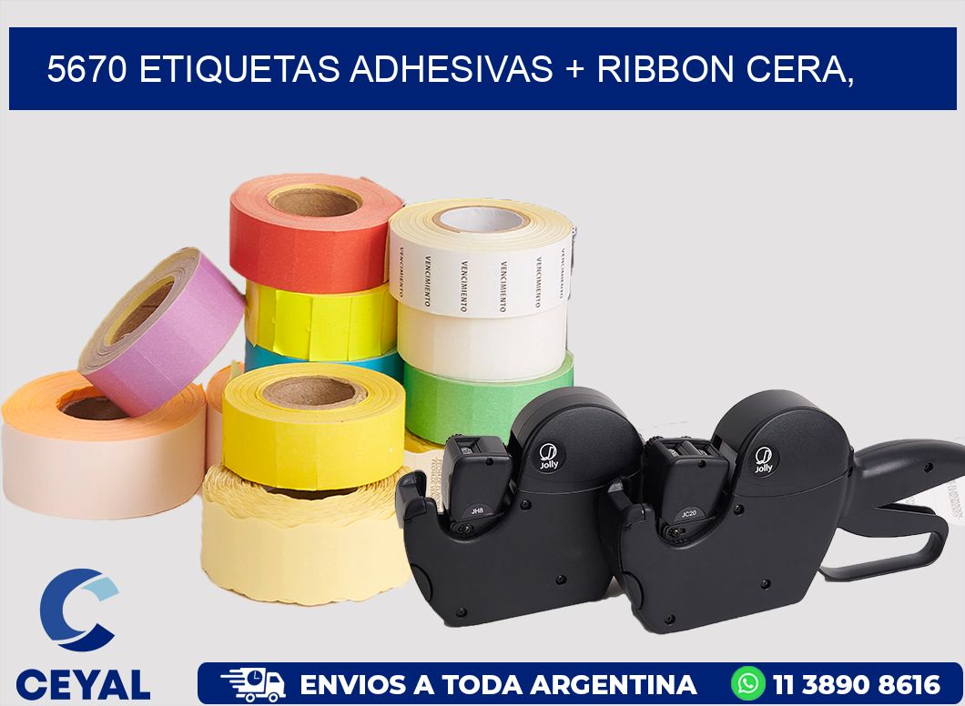 5670 ETIQUETAS ADHESIVAS + RIBBON CERA,