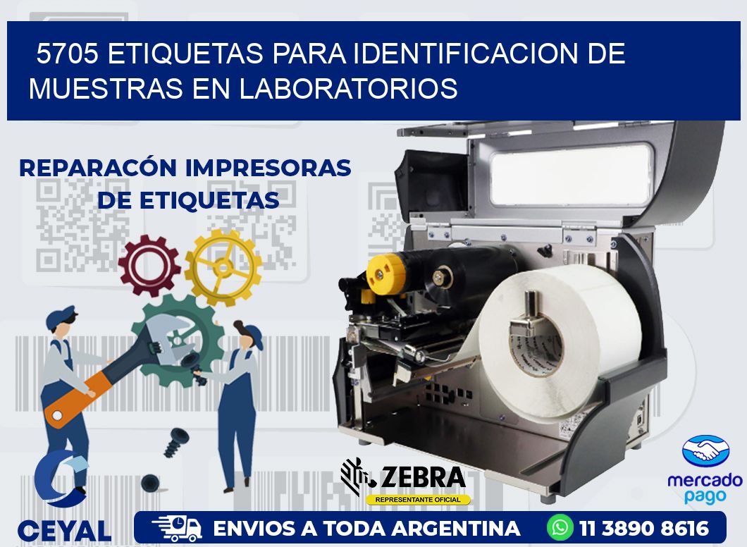 5705 ETIQUETAS PARA IDENTIFICACION DE MUESTRAS EN LABORATORIOS