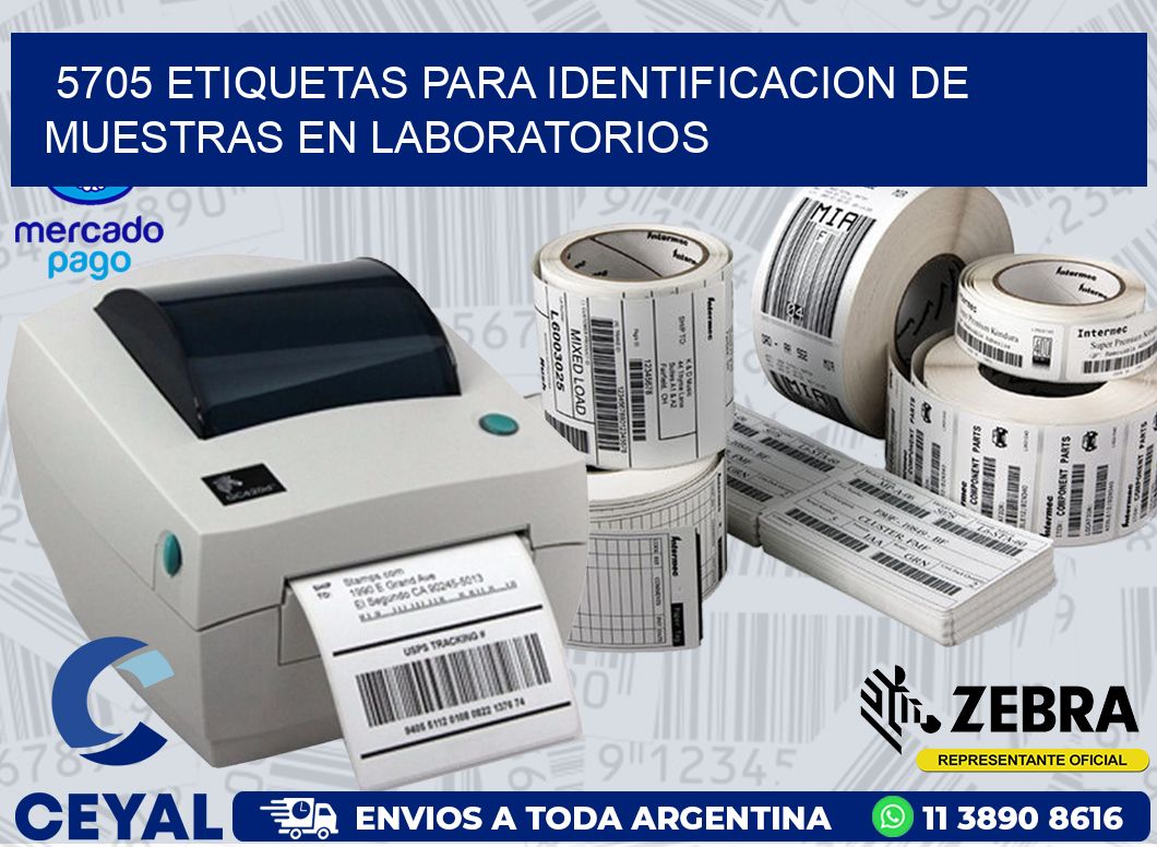 5705 ETIQUETAS PARA IDENTIFICACION DE MUESTRAS EN LABORATORIOS