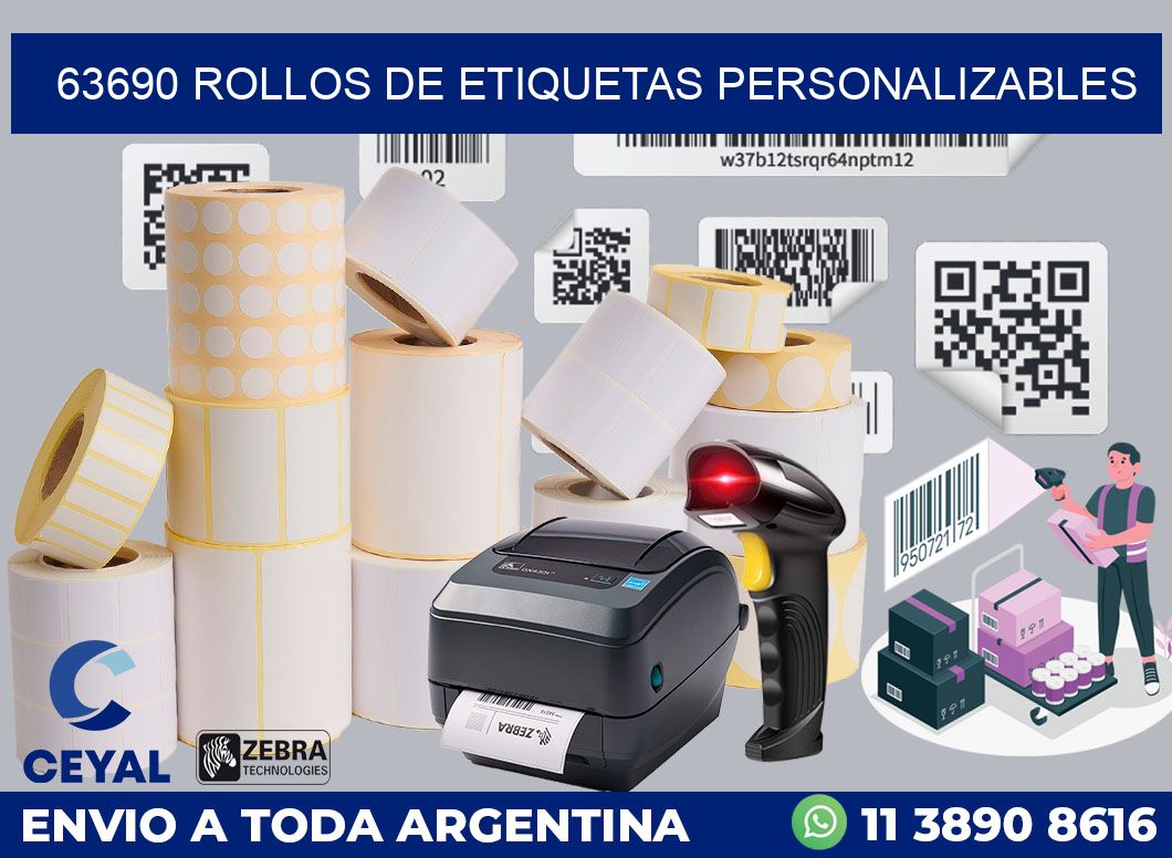 63690 ROLLOS DE ETIQUETAS PERSONALIZABLES