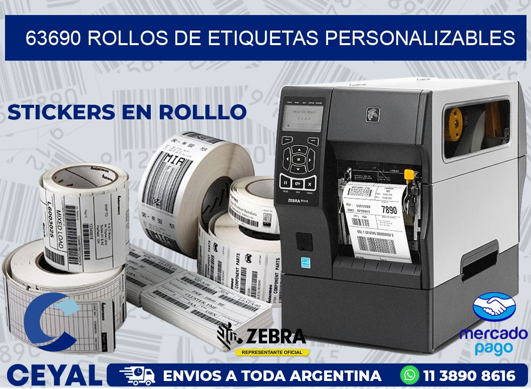 63690 ROLLOS DE ETIQUETAS PERSONALIZABLES