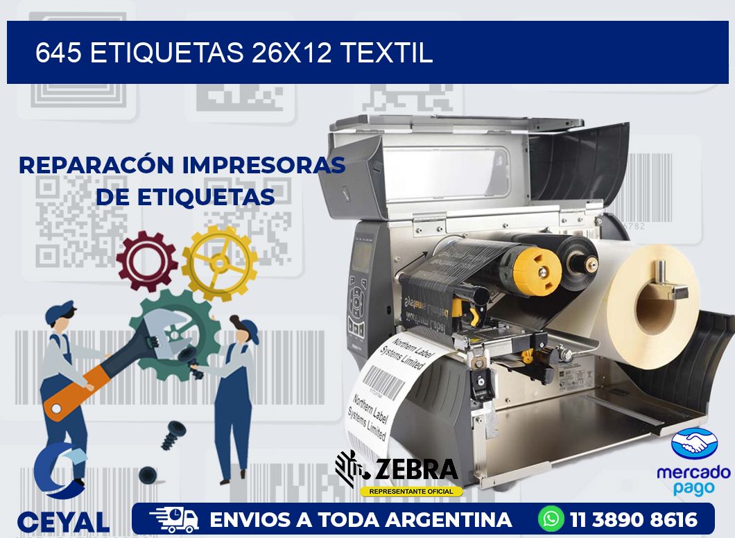 645 ETIQUETAS 26X12 TEXTIL