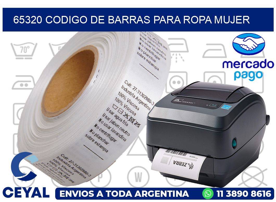 65320 CODIGO DE BARRAS PARA ROPA MUJER