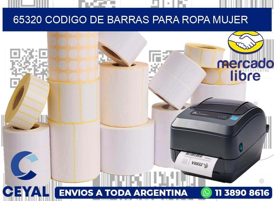 65320 CODIGO DE BARRAS PARA ROPA MUJER