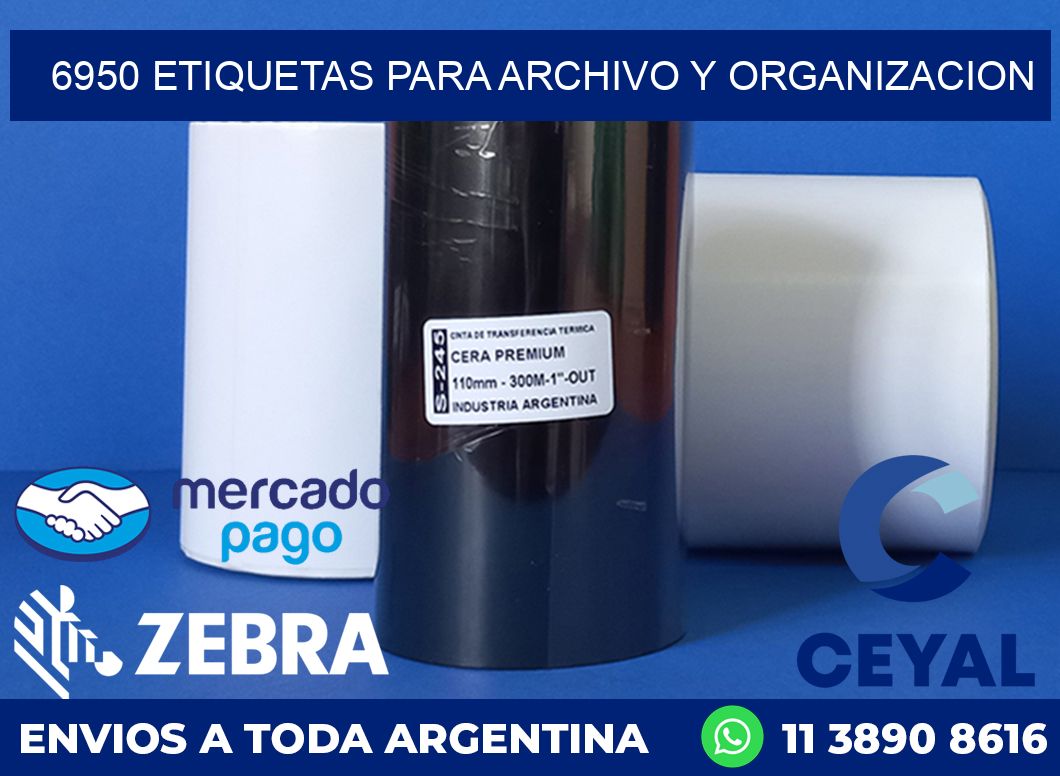 6950 ETIQUETAS PARA ARCHIVO Y ORGANIZACION