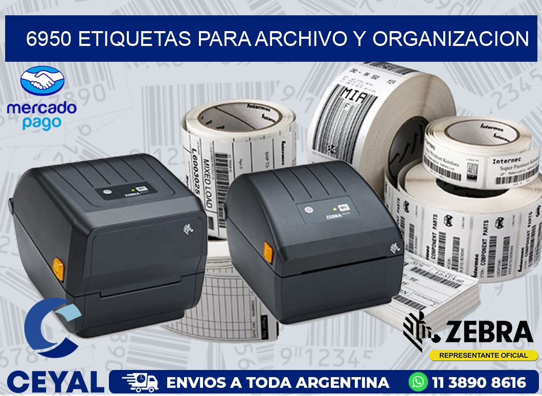 6950 ETIQUETAS PARA ARCHIVO Y ORGANIZACION