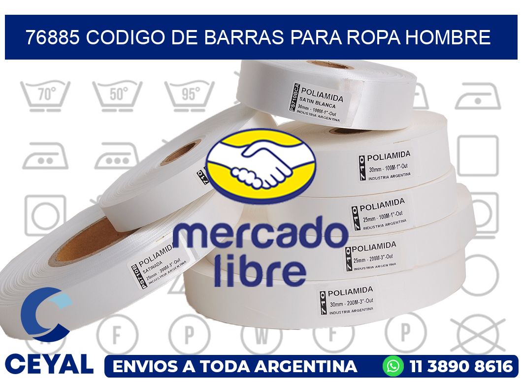 76885 CODIGO DE BARRAS PARA ROPA HOMBRE