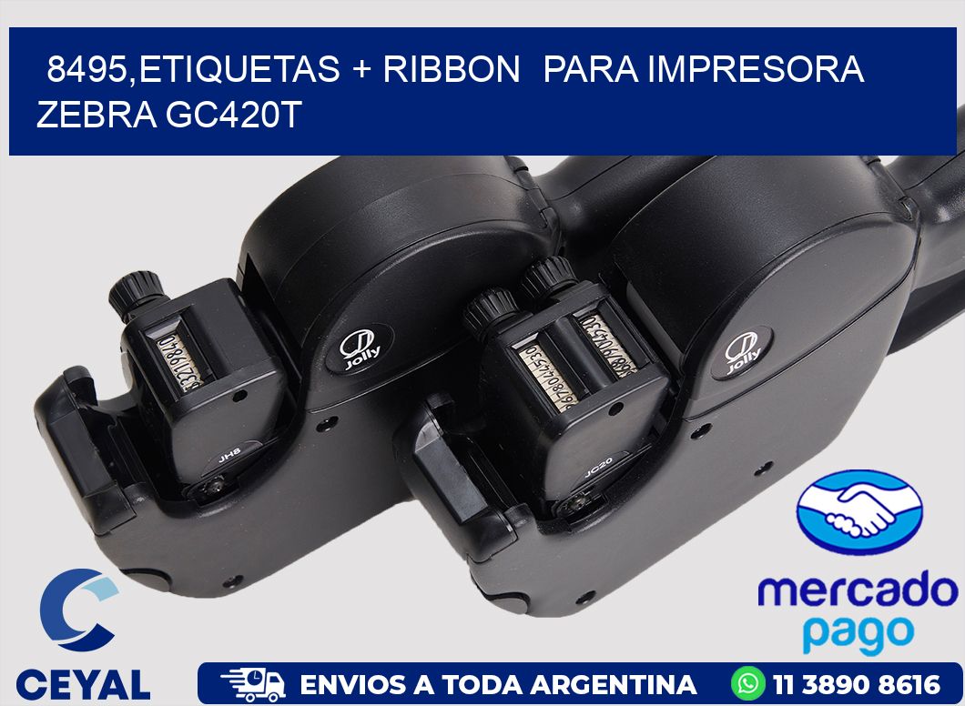 8495,etiquetas + ribbon  para impresora zebra GC420T