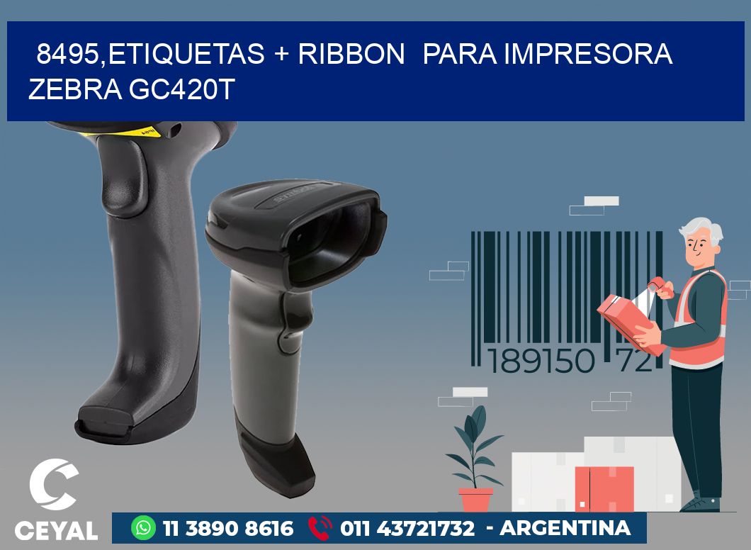 8495,etiquetas + ribbon  para impresora zebra GC420T