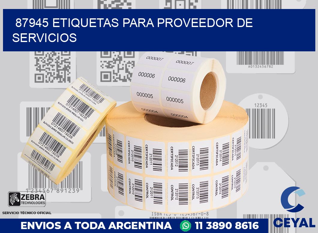 87945 ETIQUETAS PARA PROVEEDOR DE SERVICIOS