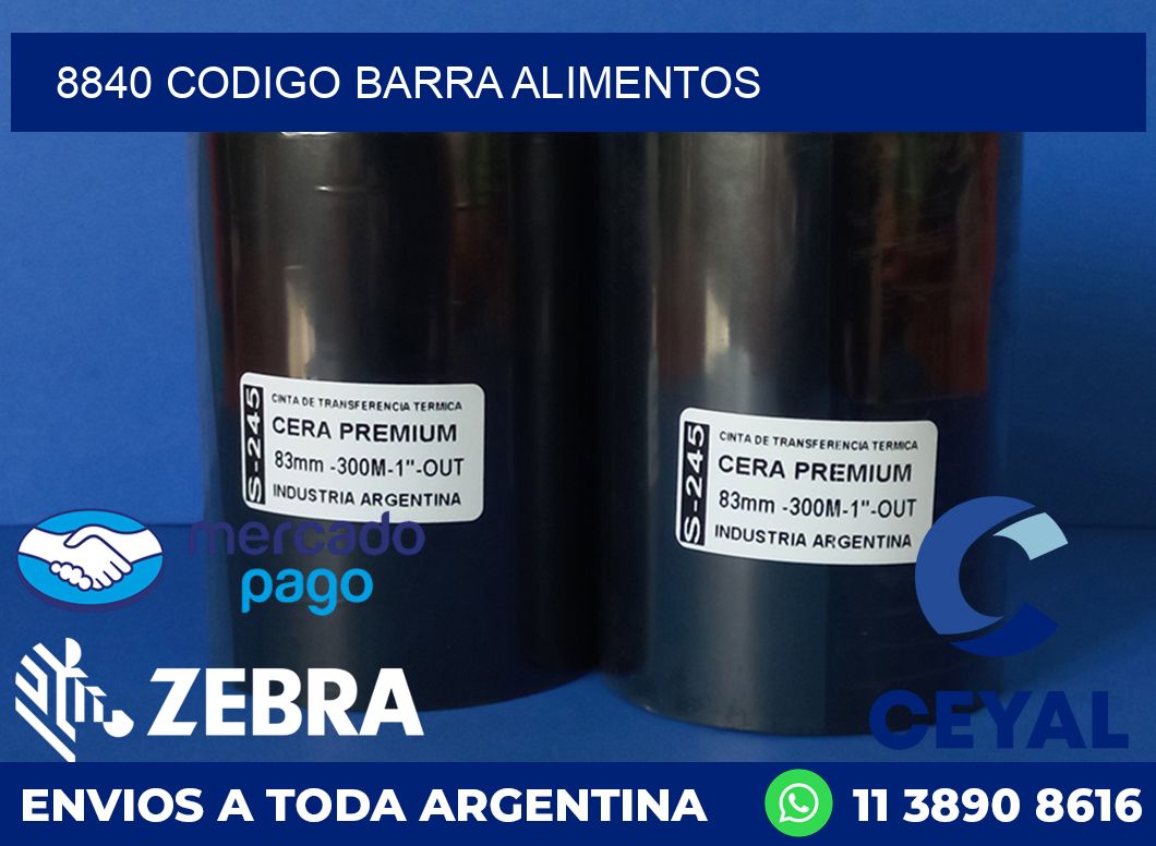 8840 CODIGO BARRA ALIMENTOS