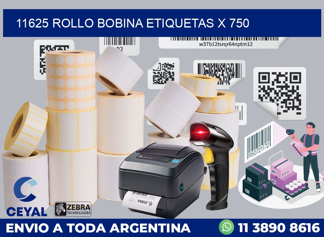 11625 Rollo bobina etiquetas x 750