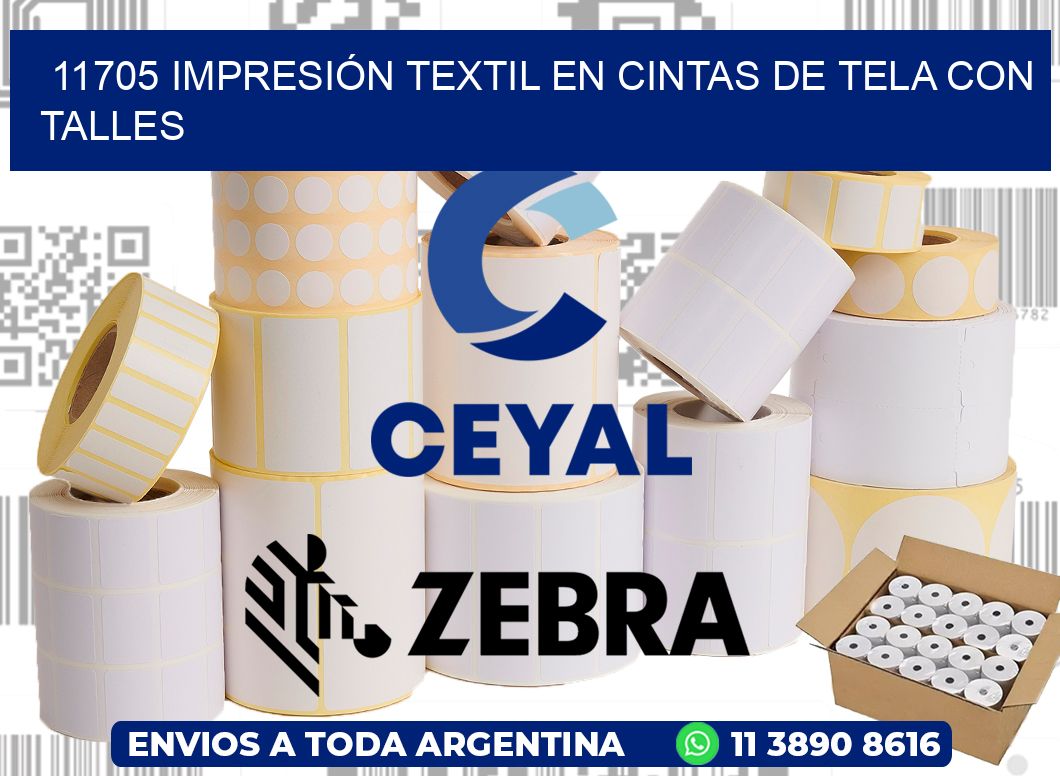 11705 IMPRESIÓN TEXTIL EN CINTAS DE TELA CON TALLES