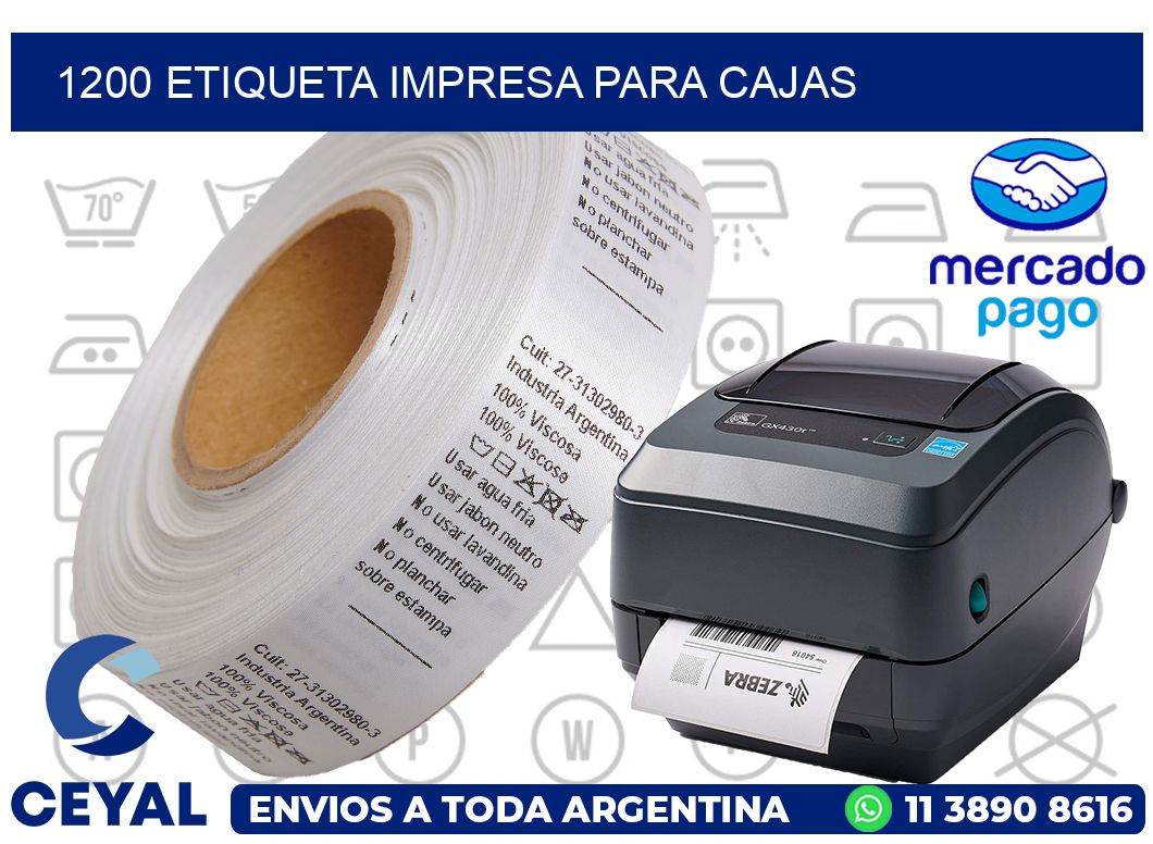 1200 ETIQUETA IMPRESA PARA CAJAS