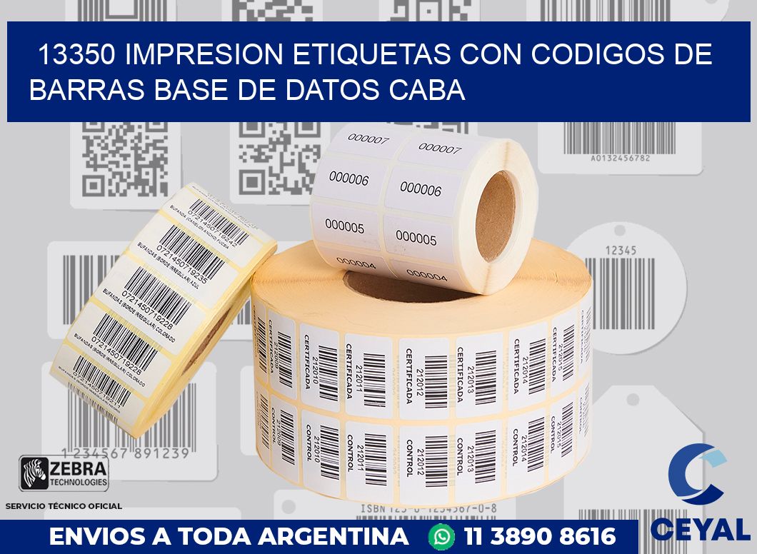 13350 IMPRESION ETIQUETAS CON CODIGOS DE BARRAS BASE DE DATOS CABA