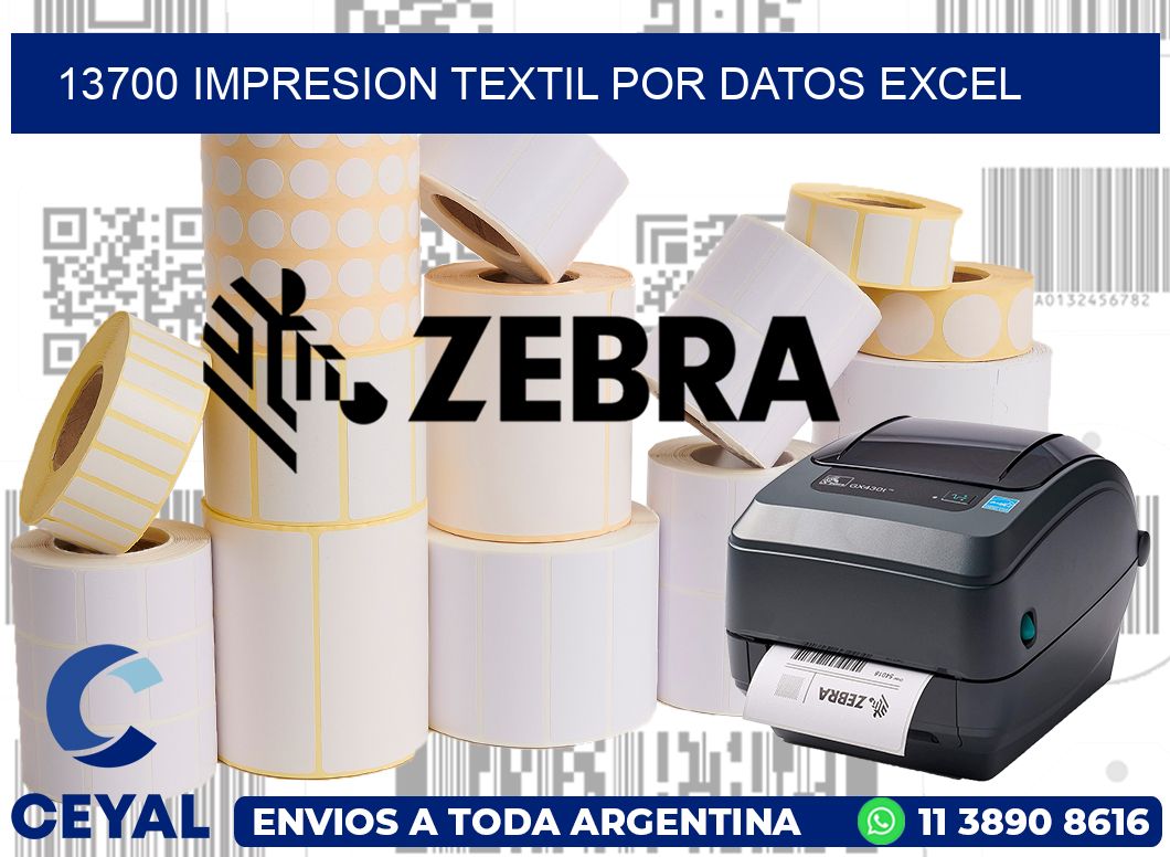 13700 IMPRESION TEXTIL POR DATOS EXCEL