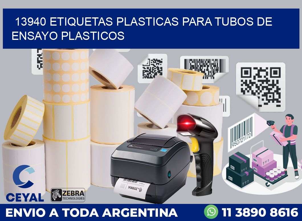 13940 ETIQUETAS PLASTICAS PARA TUBOS DE ENSAYO PLASTICOS