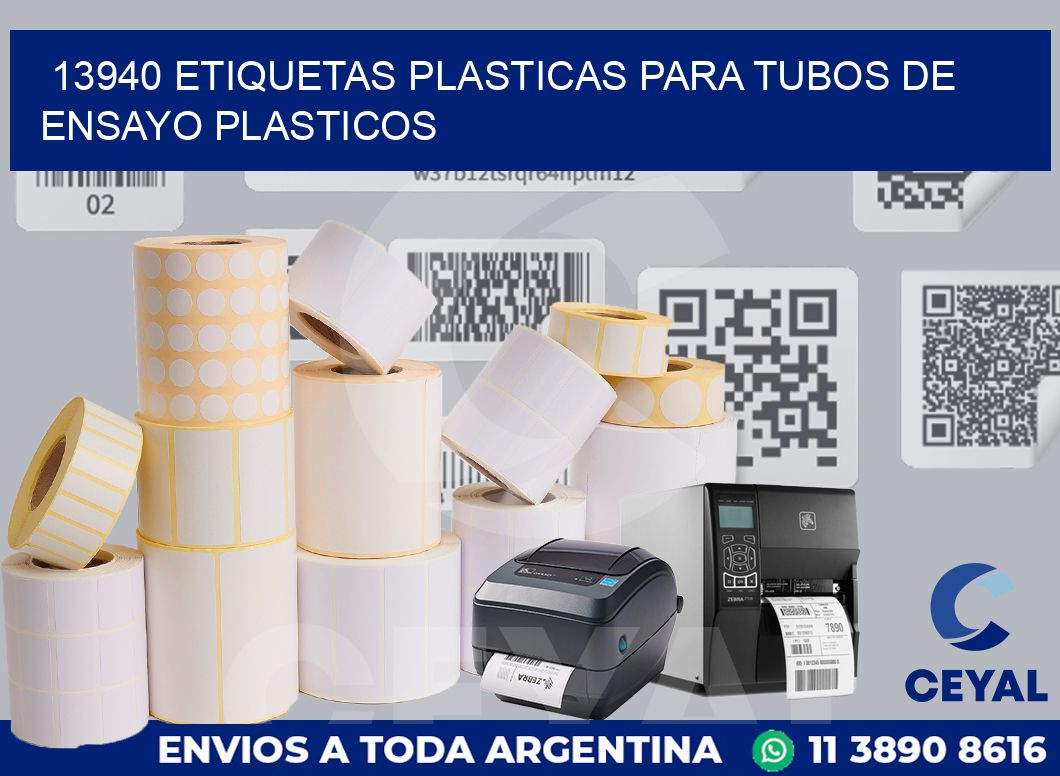 13940 ETIQUETAS PLASTICAS PARA TUBOS DE ENSAYO PLASTICOS