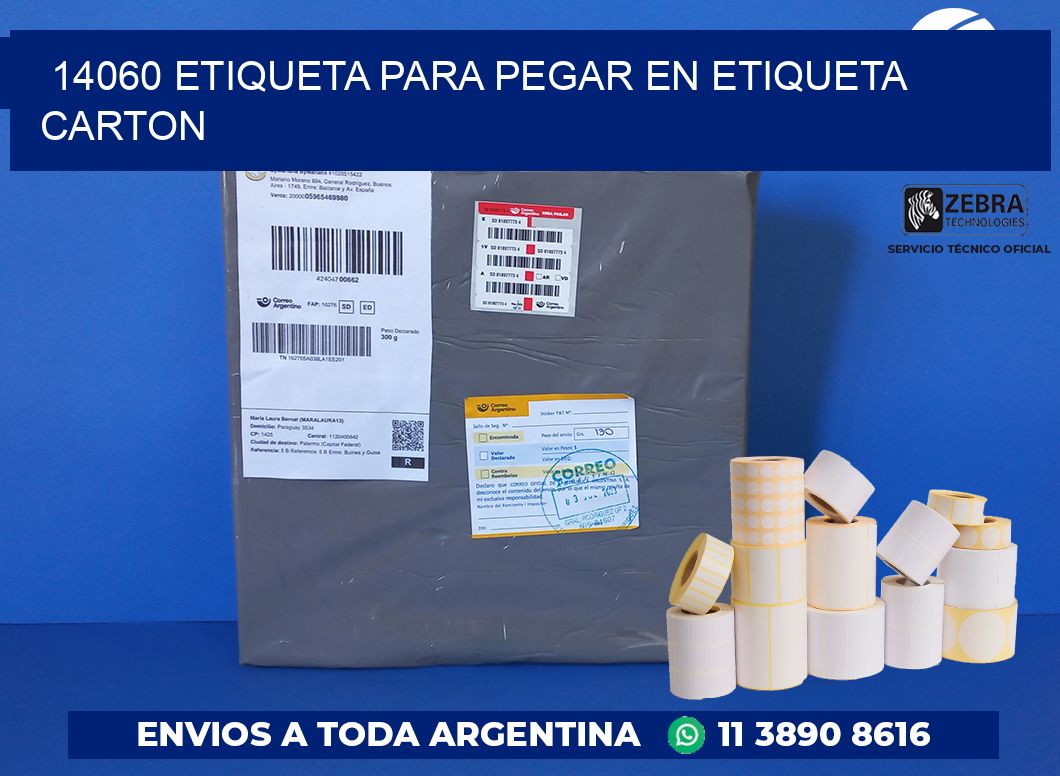 14060 ETIQUETA PARA PEGAR EN ETIQUETA CARTON