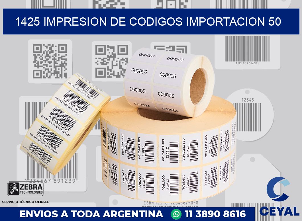 1425 impresion de codigos importacion 50