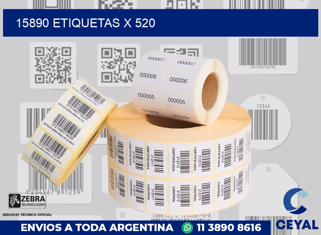 15890 Etiquetas x 520