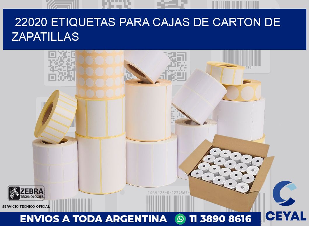 22020 ETIQUETAS PARA CAJAS DE CARTON DE ZAPATILLAS