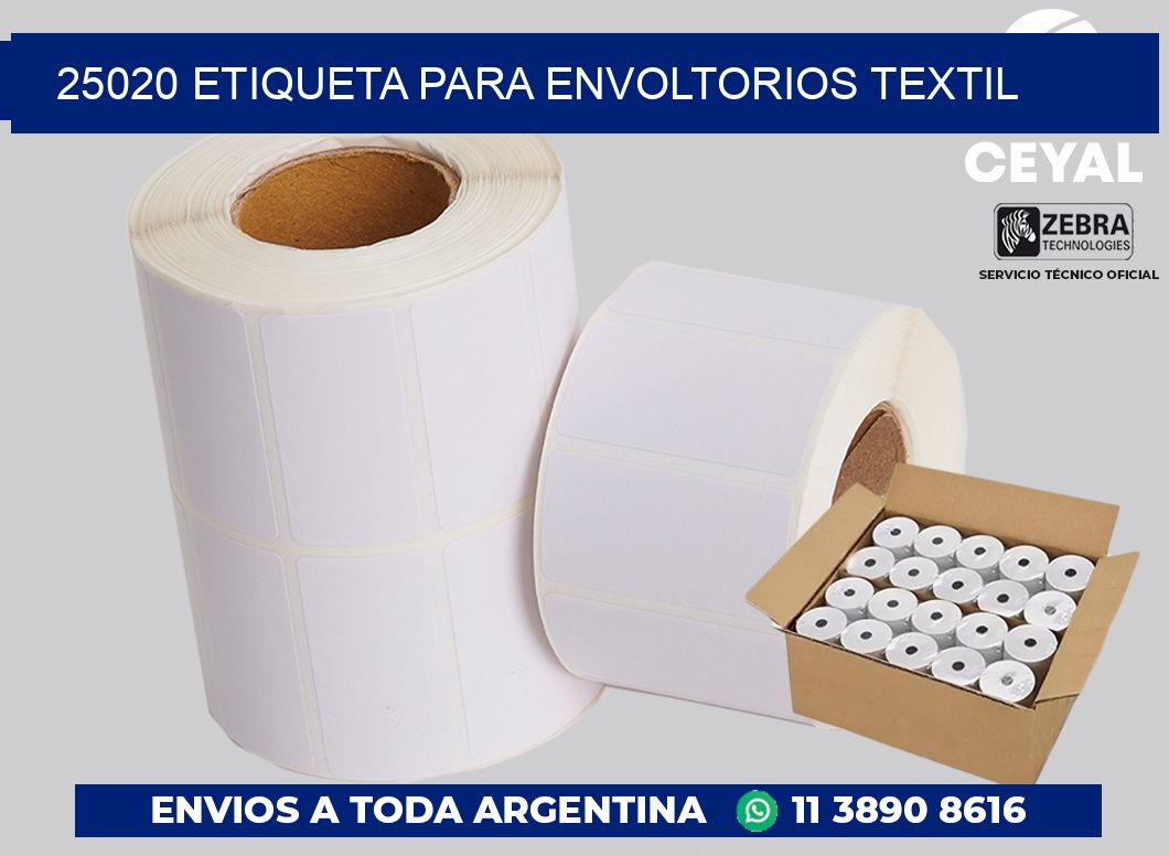 25020 ETIQUETA PARA ENVOLTORIOS TEXTIL