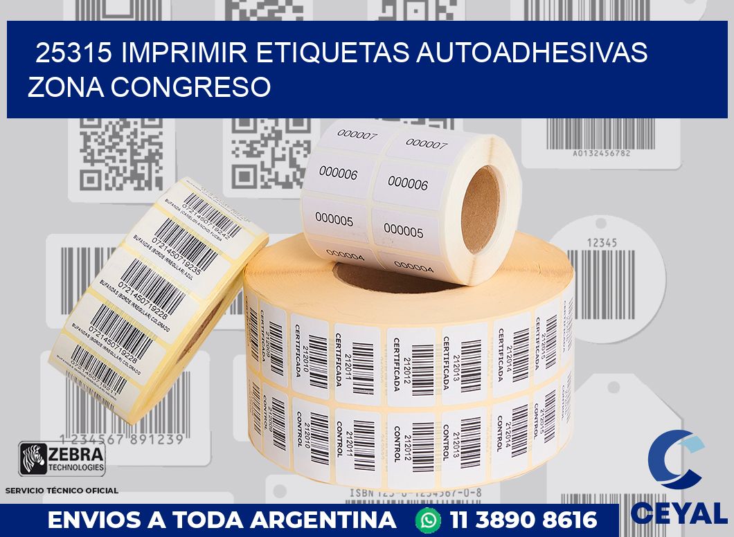 25315 IMPRIMIR ETIQUETAS AUTOADHESIVAS ZONA CONGRESO