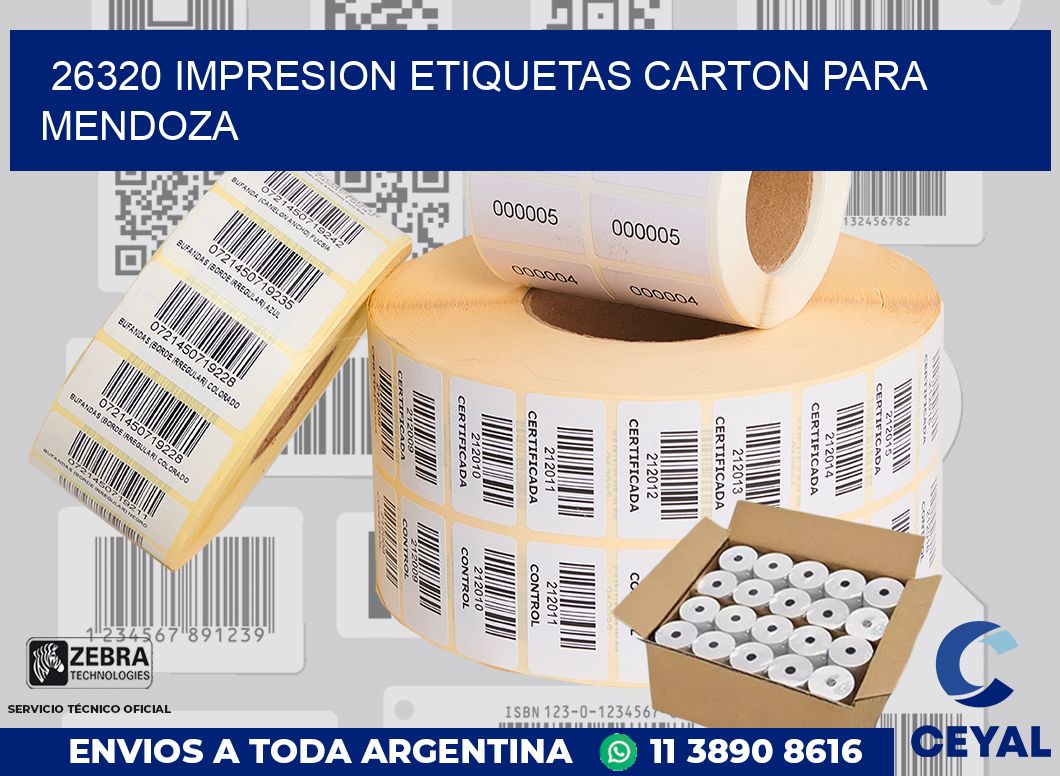 26320 IMPRESION ETIQUETAS CARTON PARA MENDOZA