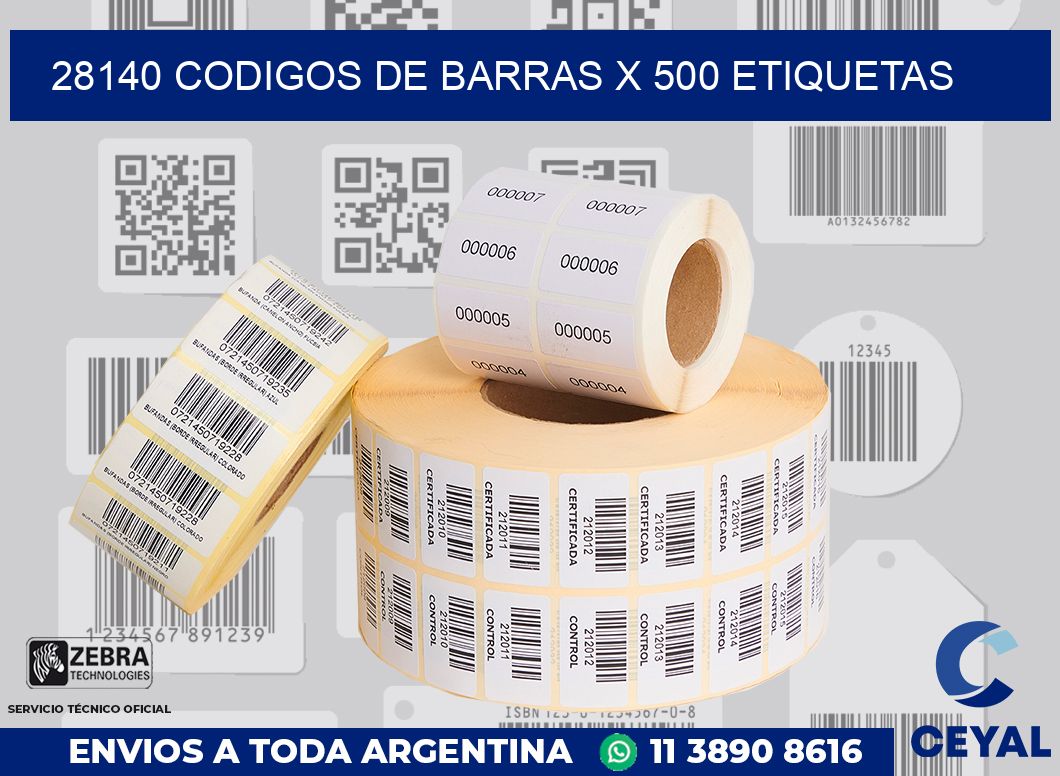 28140 codigos de barras x 500 etiquetas