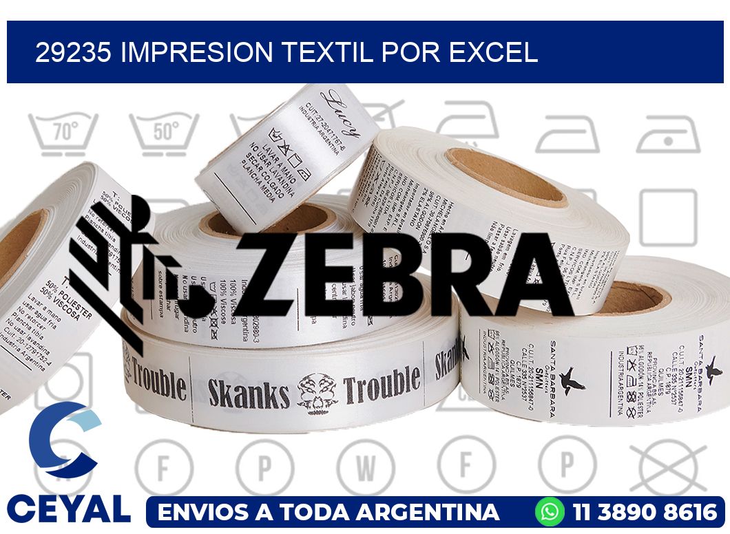 29235 IMPRESION TEXTIL POR EXCEL