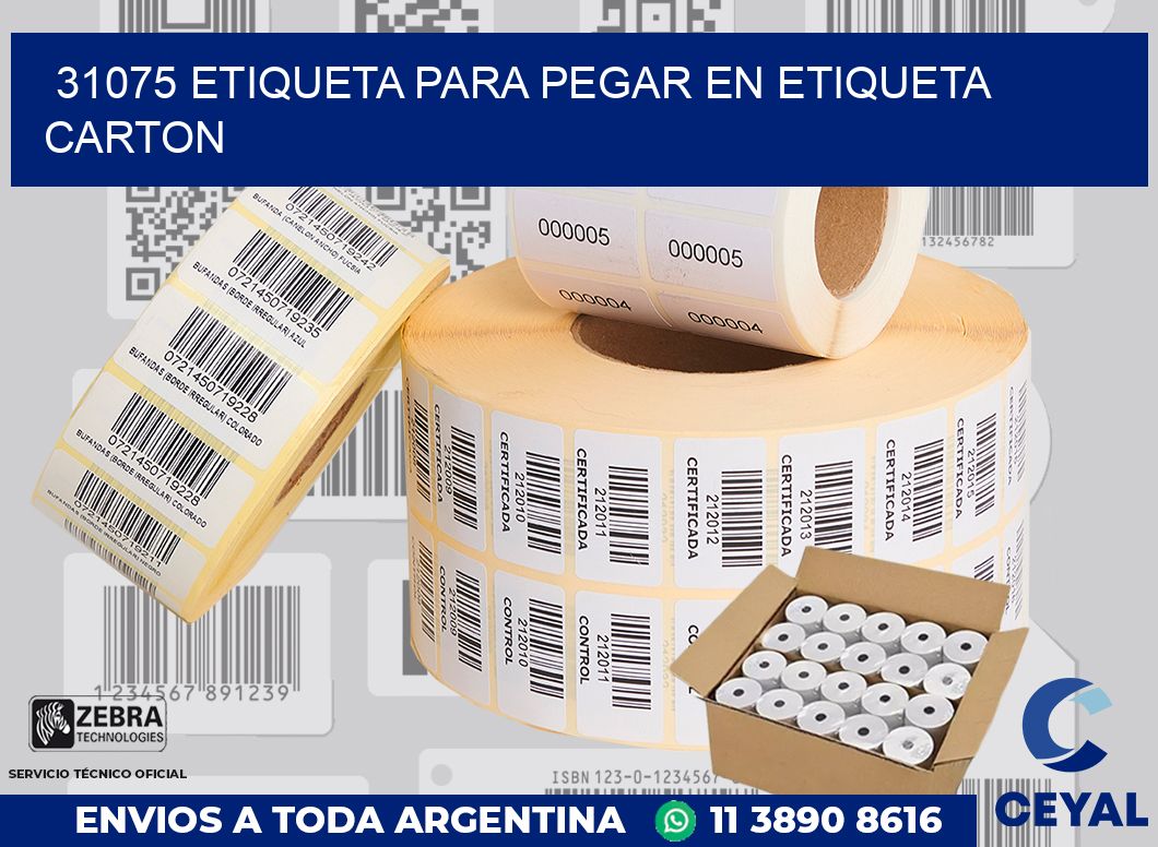 31075 ETIQUETA PARA PEGAR EN ETIQUETA CARTON