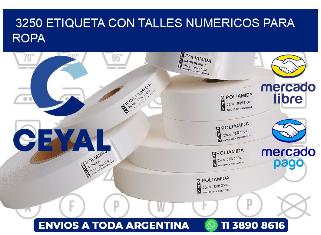 3250 ETIQUETA CON TALLES NUMERICOS PARA ROPA