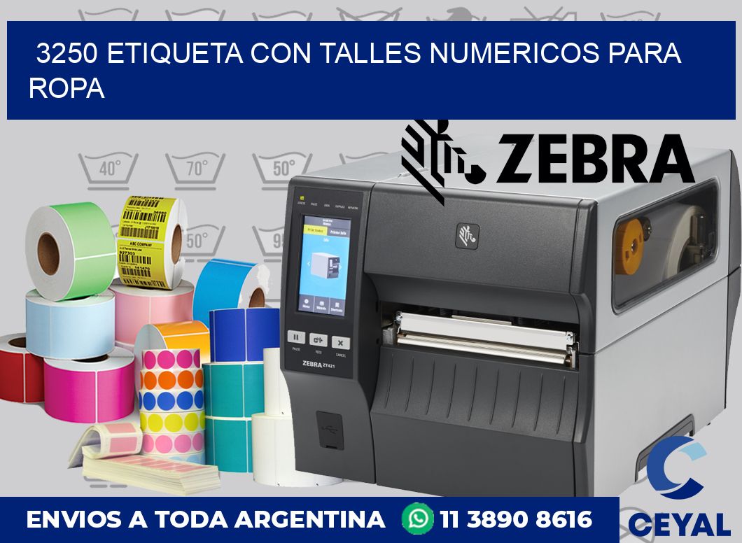 3250 ETIQUETA CON TALLES NUMERICOS PARA ROPA