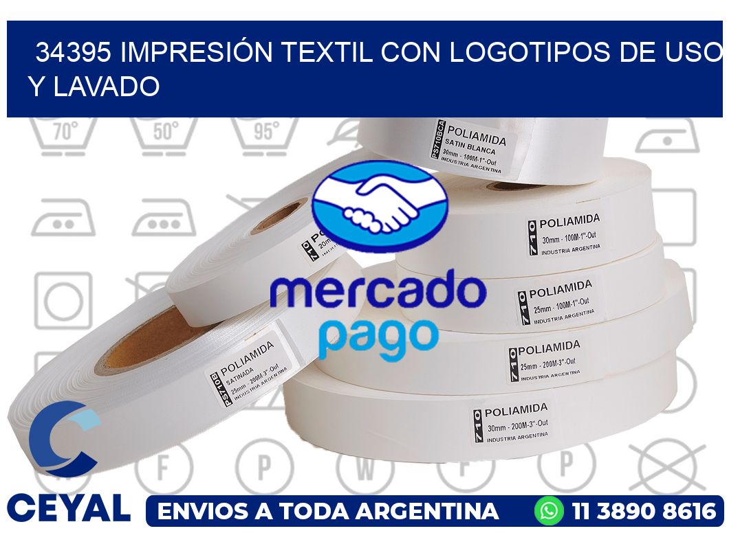 34395 IMPRESIÓN TEXTIL CON LOGOTIPOS DE USO Y LAVADO