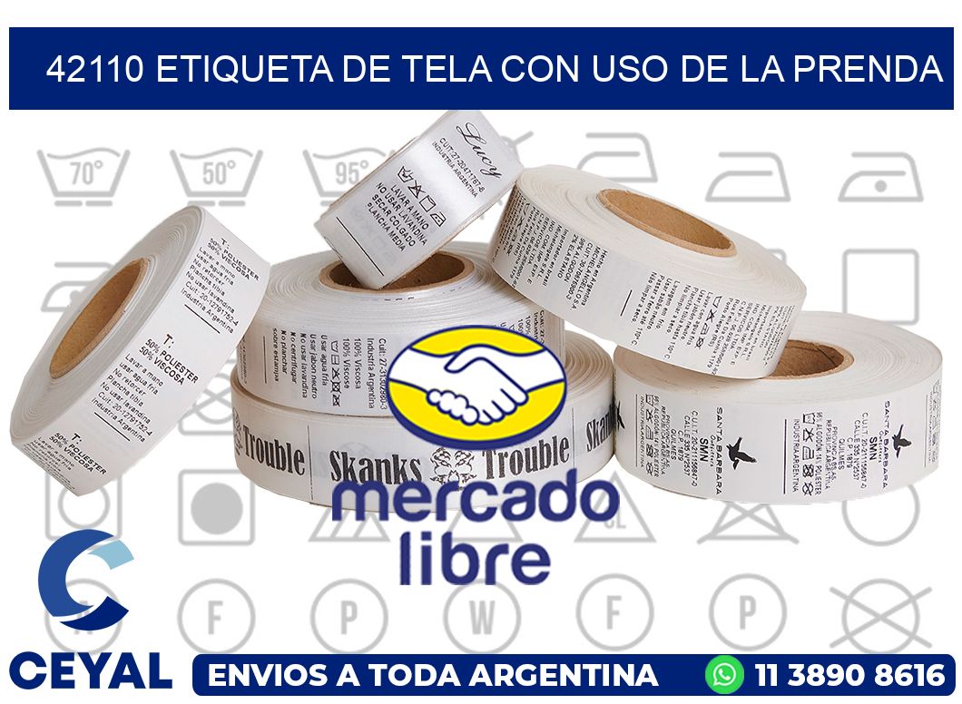 42110 ETIQUETA DE TELA CON USO DE LA PRENDA