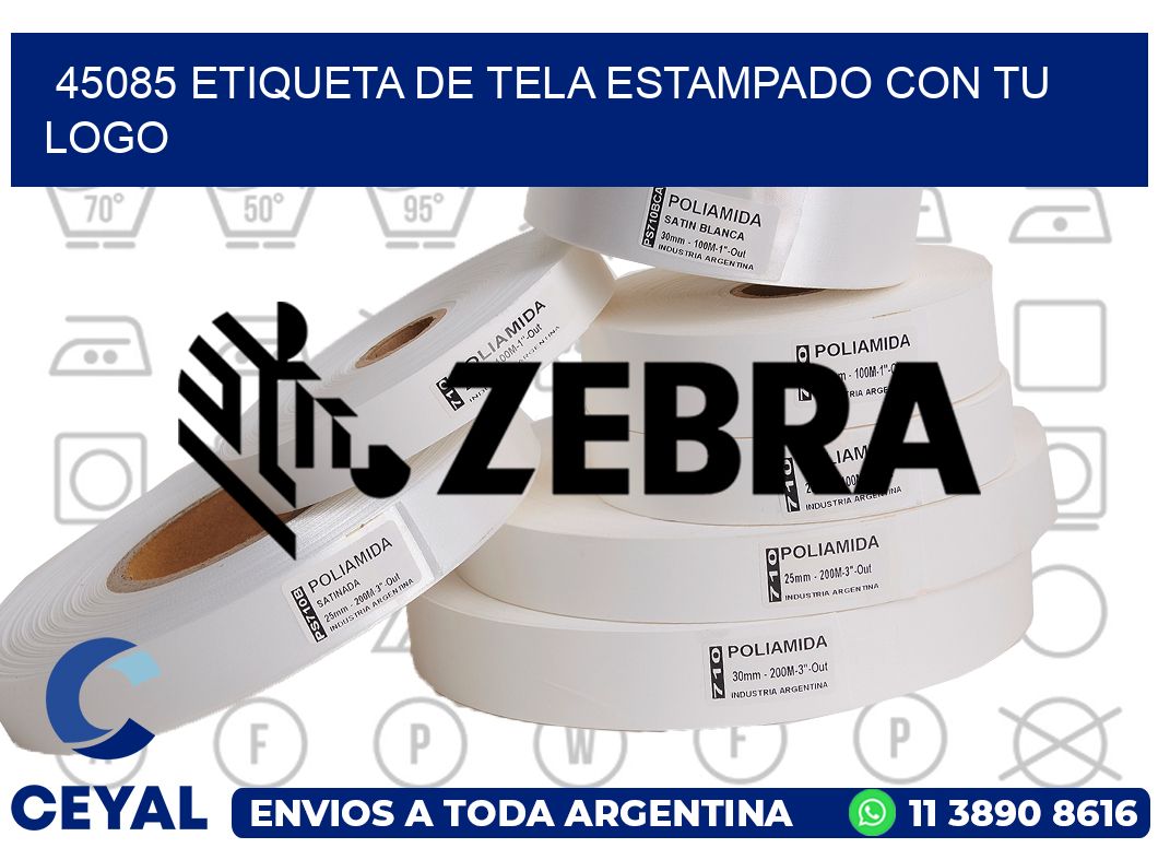 45085 ETIQUETA DE TELA ESTAMPADO CON TU LOGO