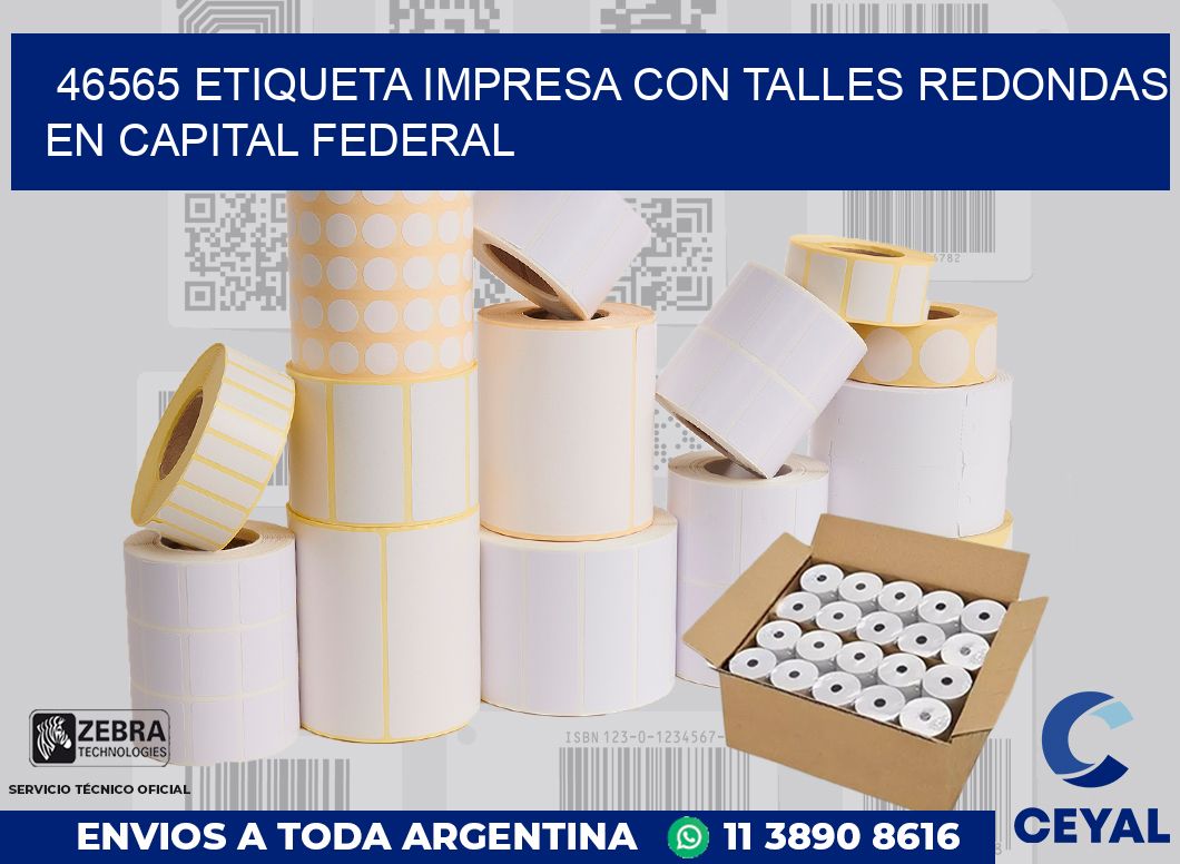 46565 ETIQUETA IMPRESA CON TALLES REDONDAS EN CAPITAL FEDERAL