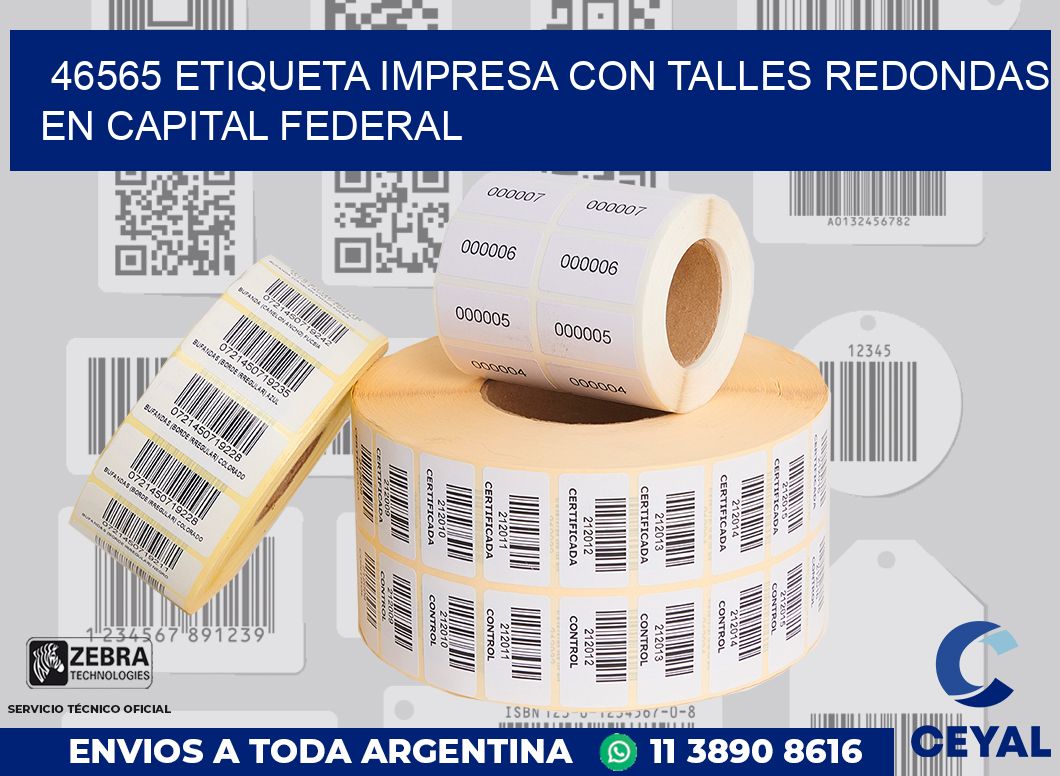 46565 ETIQUETA IMPRESA CON TALLES REDONDAS EN CAPITAL FEDERAL