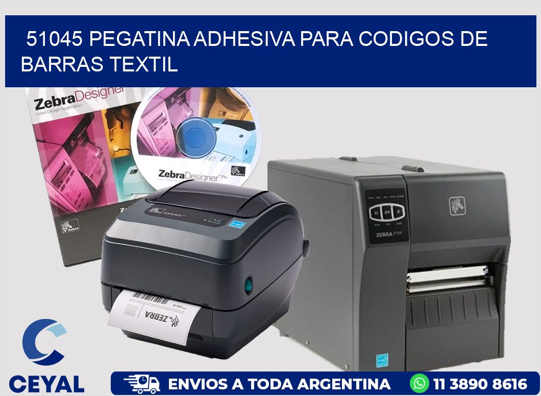 51045 PEGATINA ADHESIVA PARA CODIGOS DE BARRAS TEXTIL