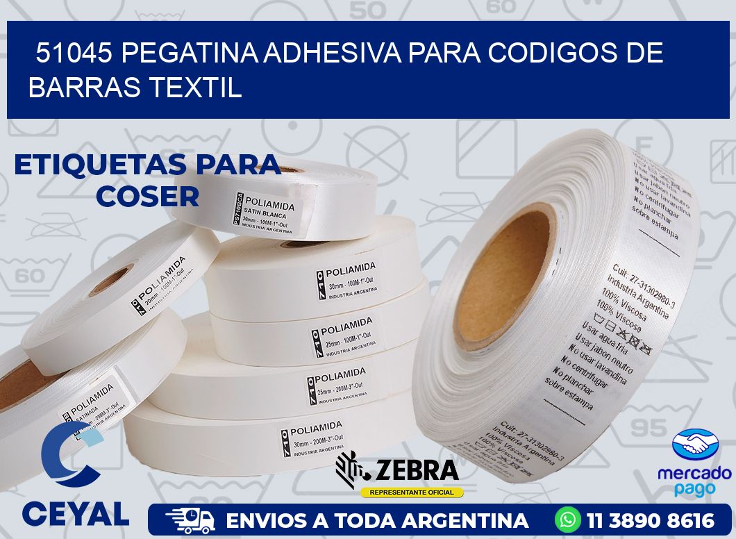 51045 PEGATINA ADHESIVA PARA CODIGOS DE BARRAS TEXTIL