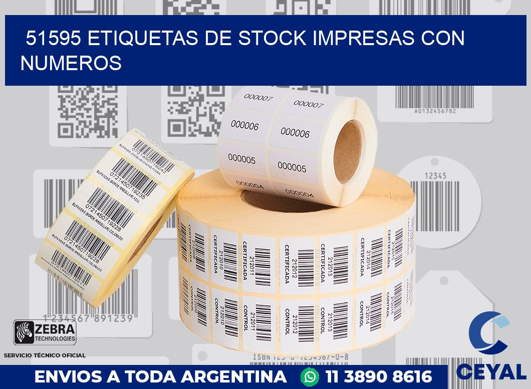 51595 ETIQUETAS DE STOCK IMPRESAS CON NUMEROS