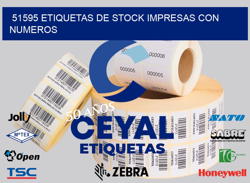 51595 ETIQUETAS DE STOCK IMPRESAS CON NUMEROS