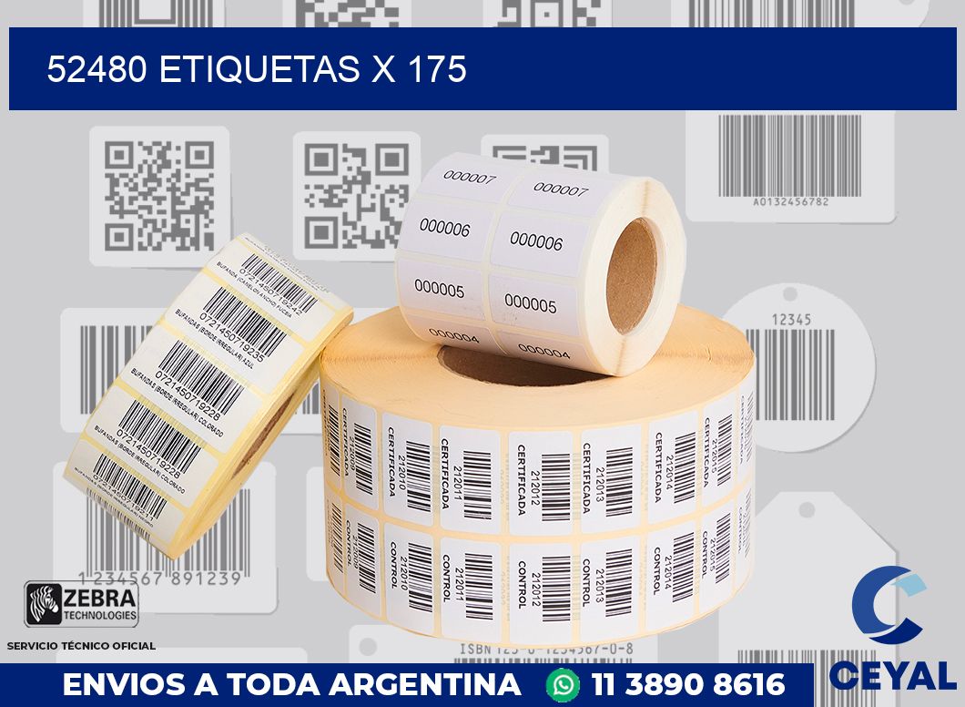 52480 Etiquetas x 175