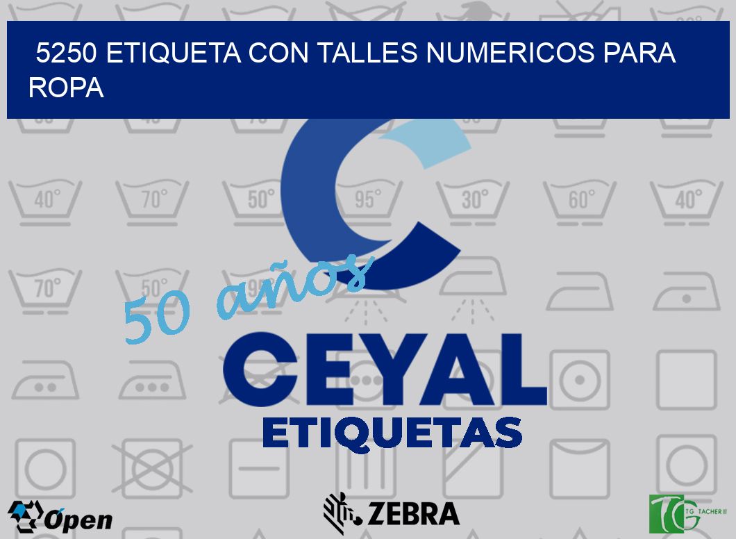 5250 ETIQUETA CON TALLES NUMERICOS PARA ROPA