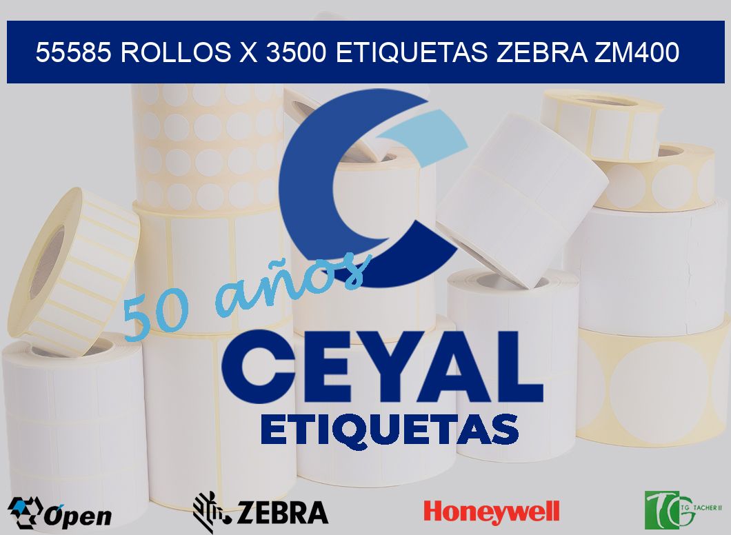 55585 Rollos x 3500 etiquetas zebra zm400