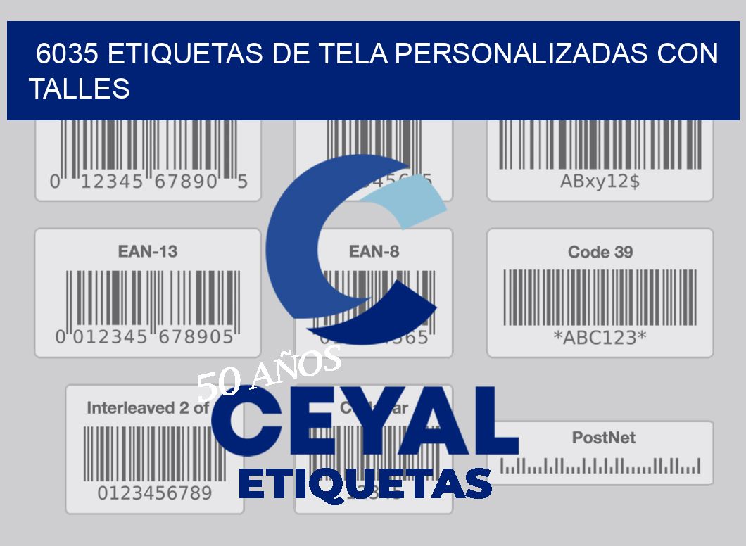 6035 ETIQUETAS DE TELA PERSONALIZADAS CON TALLES