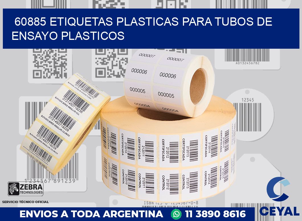 60885 ETIQUETAS PLASTICAS PARA TUBOS DE ENSAYO PLASTICOS